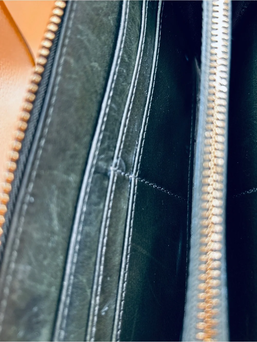 Tory Burch Glossy Forest Green Patent Full Size Zip Wallet GC